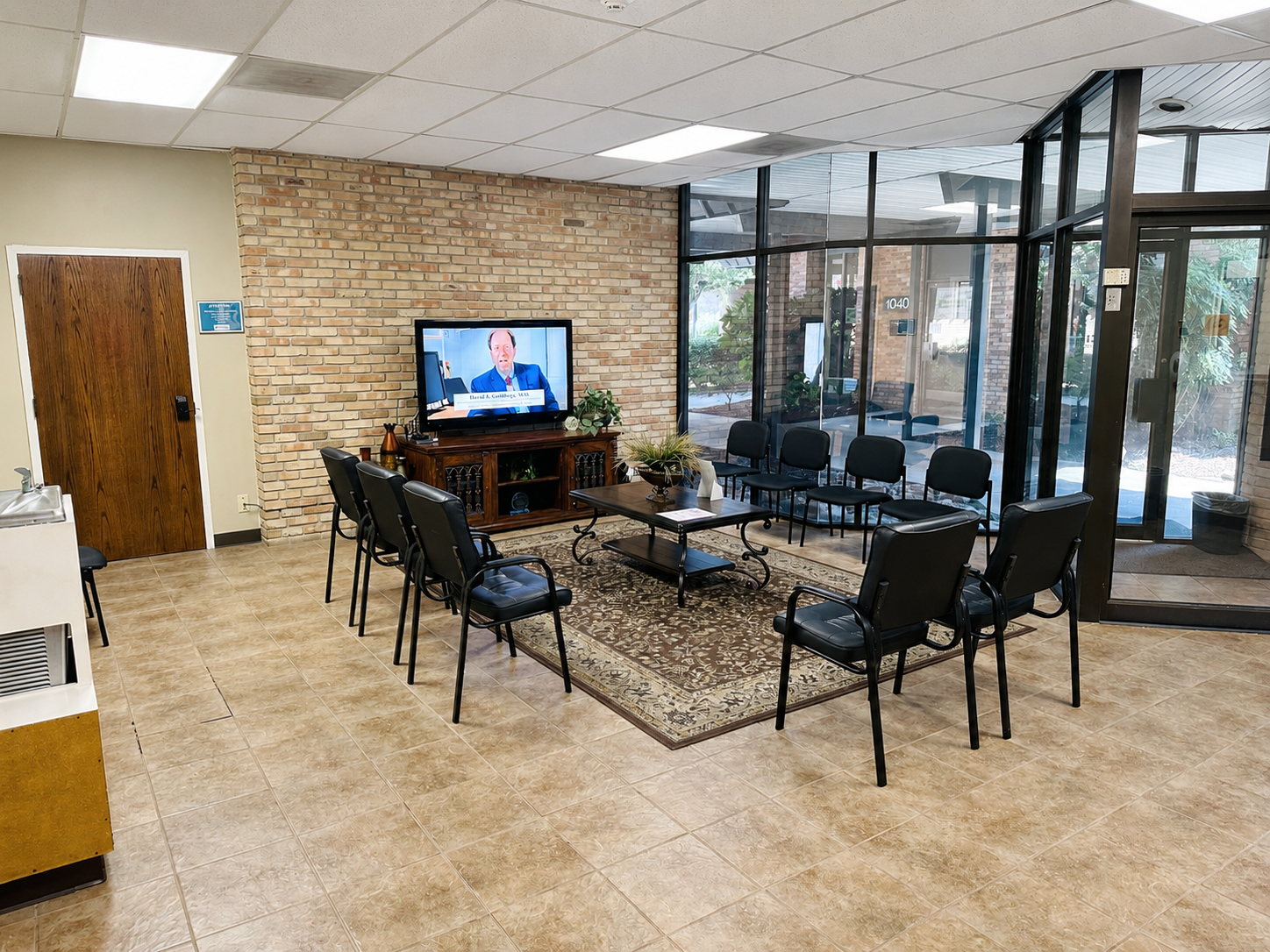 Waiting lobby at Precise Research Centers in Flowood, Mississippi